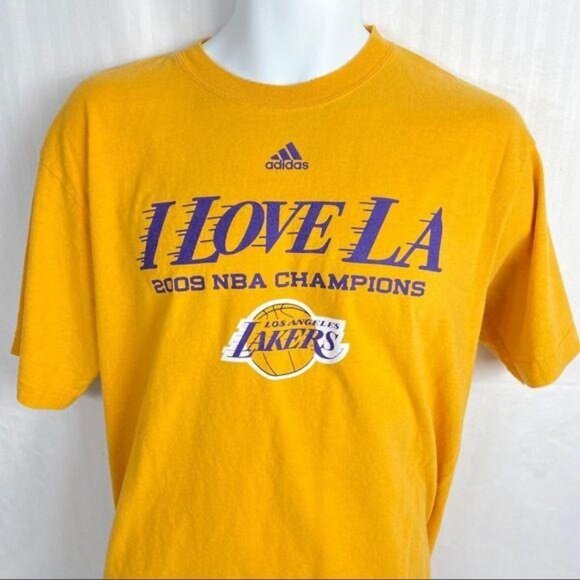 Los Angeles Lakers 2009 NBA Champions Adidas Gold Graphic T-Shirt W/ Signatures - Picture 3 of 8